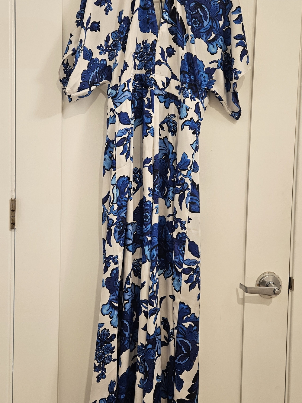 Mango Jumpsuit with Blue Floral Print